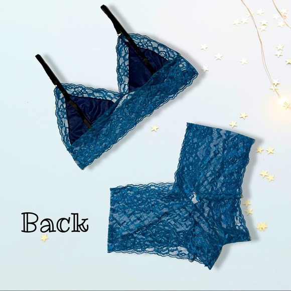 Sexy Navy Blue Lingerie with Black lace. - Picture 2 of 4